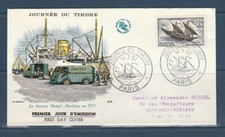 enveloppe 1er jour  journée du timbre  75  Paris   1957