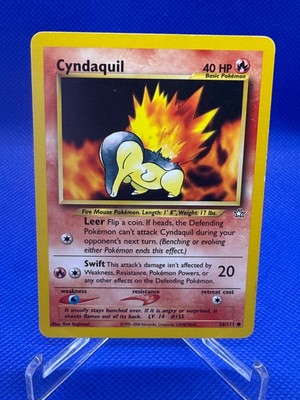 Pokemon TCG Card - Cyndaquil #56/111 (Neo Genesis Set, Uncommon) -  Unlimited Edition NM