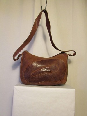 Sac à Main Cuir Gras Marron - Porté épaule - Occasion Très Bon état - Sans Marque
