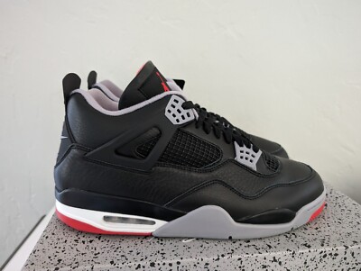 Nike Air Jordan 4 Bred Reimagined Black Red AJIV FV5029-006 Men's