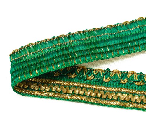 Sushila Vintage 3 Yard Sari Border Craft Trim Sewing Ribbon Lace Edge Green - Picture 5 of 5