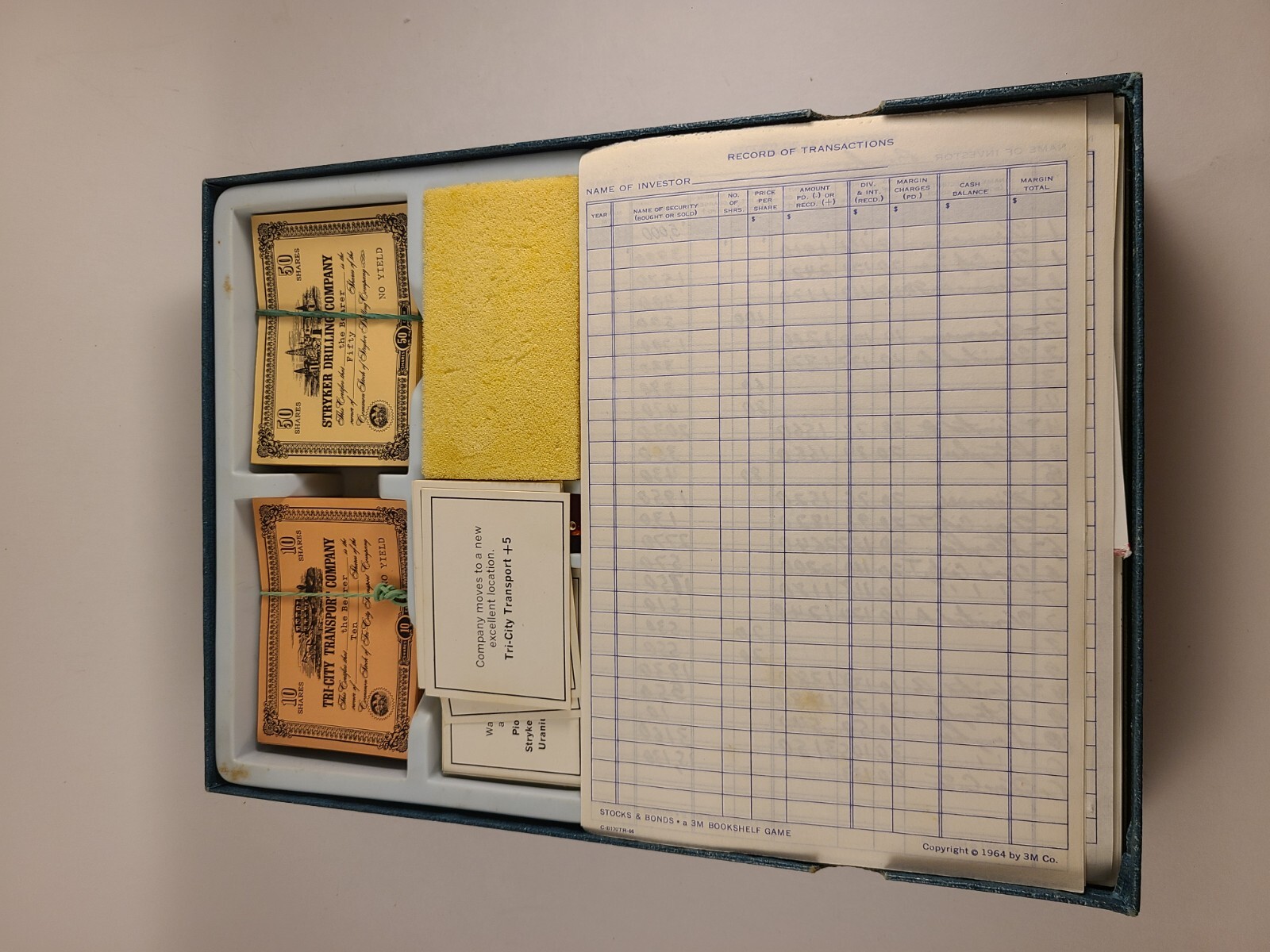 Stocks & Bonds Bookshelf Game 1964 Minnesota Mining and Manufacturing Company