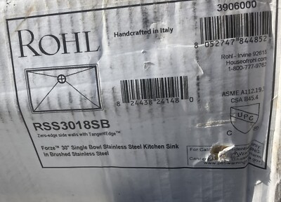 Rohl RSS3018SB Forze 31-1/2'' Undermount  Stainless Steel Kitchen Sink*READ*