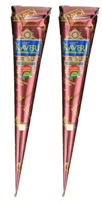 2 NATURAL KAVERI HENNA INDIAN ARABIC HENNA MEHNDI TATTOO CONES TUBE TATTOOS PEN