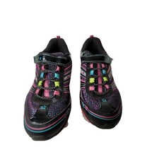 DANSKIN NOW Youth Girls Lightweight Athletic Shoes Size 5 Black Pink Sparkle