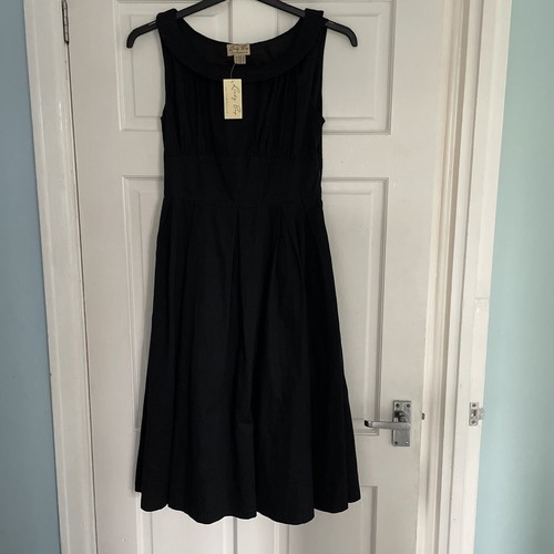 Vintage Style Lindy Bop Rockabilly Fit & Flare Black Dress Size 10 Bnwt eBay
