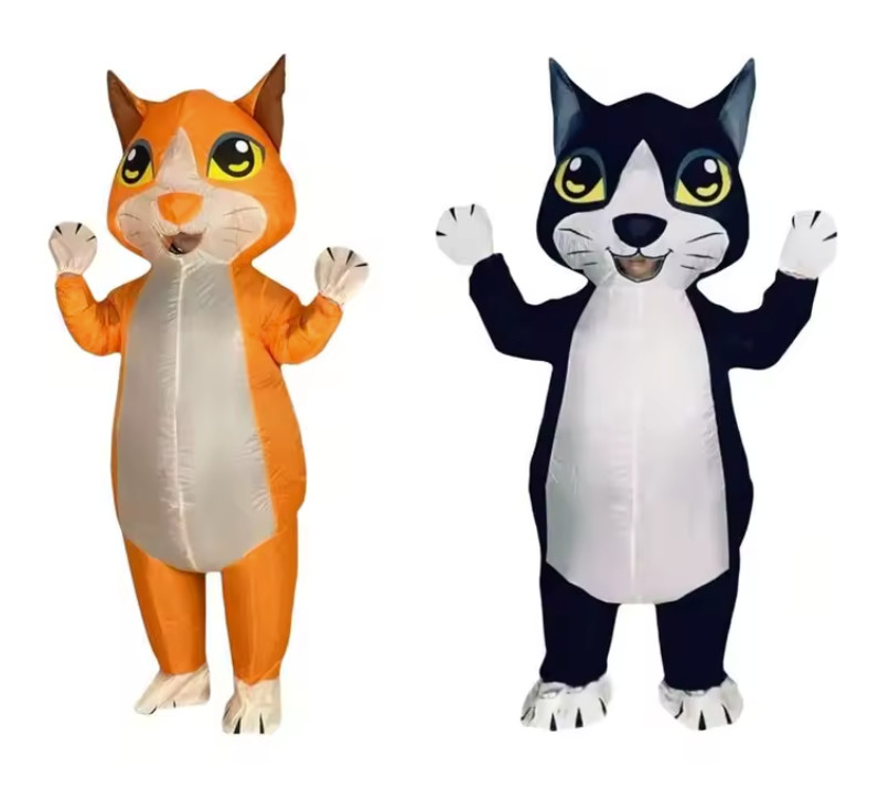 Adulto Inflable Gato Gatito Disfraz Vestido Elegante Halloween Héroe Animal Juguete