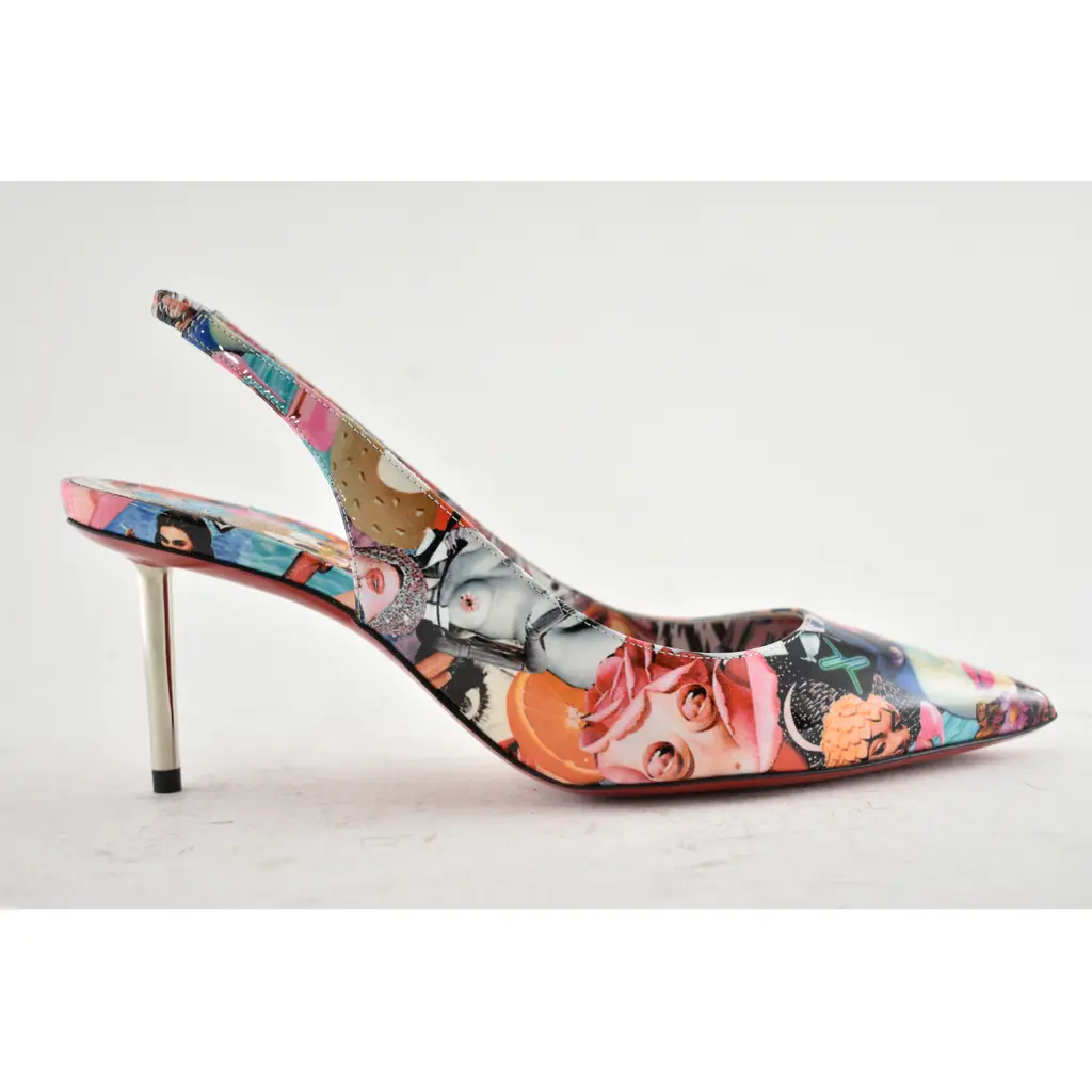 Christian Louboutin Epic Sling 70 Patent OH Xtian Black Slingback