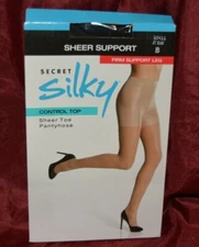 Secret Silky Control Top Pantyhose Firm Support Sizes B C D 70 DENIER (OH)