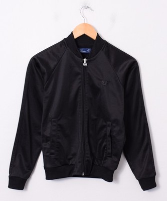 Fred Perry Jacke Sweatjacke Sweatshirt Damen Gr.XS DE 34 Tracktop Schwarz 156518