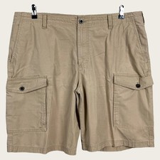 Izod Saltwater Men's Size 40 Khaki Tan Cargo Pocket Casual Shorts Hiking Outdoor