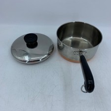 De Colección Revere Ware Cacerola 1 Qt Cobre Acero Inoxidable Tapa Olla EE. UU. 921 Clinton