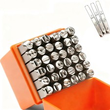 36PCS Metal Stamping Kit Letters and Numbers, 3mm 1/8" a-z 0-9 " " Steel Meta...