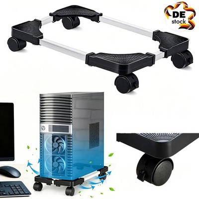 Profi Mobiler CPU Halter mit 4 Lenkrollen Computer-Tower Ständer für Gaming-PC