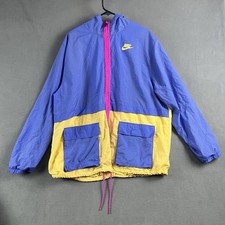 Nike Jacket Womens 2X Purple Yellow Icon Clash Retro Windbreaker Full Zip