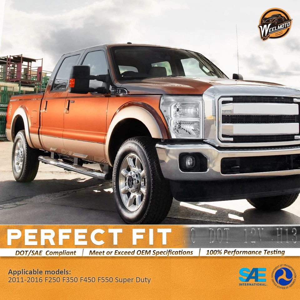 WEELMOTO Pair Clear Headlights For 2011-2016 Ford F250 F350 F450 F550 Super Duty Foto 2 de 4