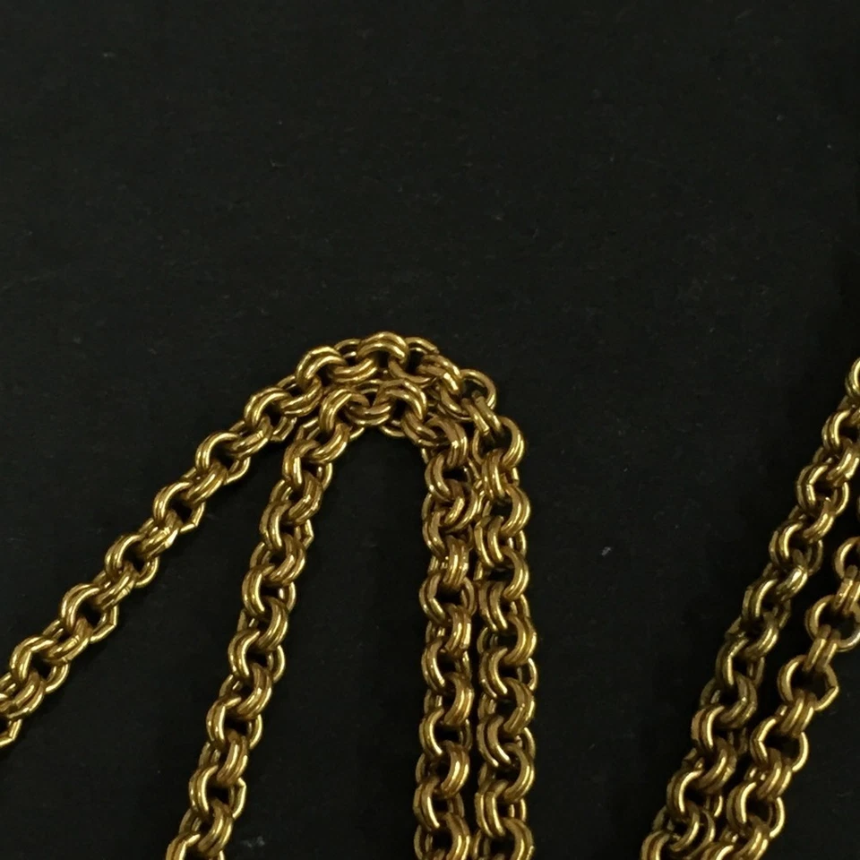 Colar pingente Christian Dior CD logotipo strass tom dourado lux70-100225 - Imagem 4 de 4