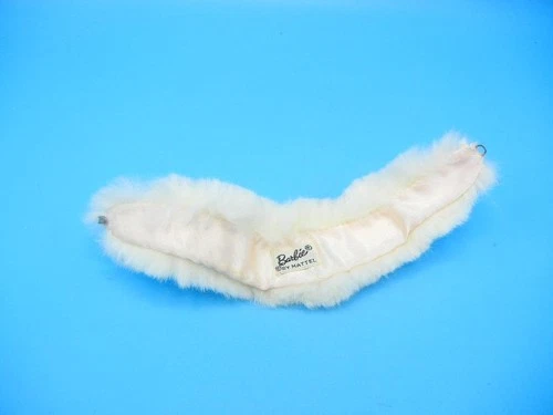 Vintage Mattel 1960's ENCHANTED EVENING Rabbit Fur Stole #983 Pink Satin Trim