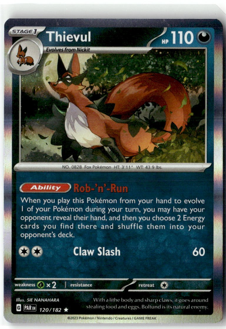 Thievul 120/182 Rare Paradox Rift Pokemon Holo NM/M