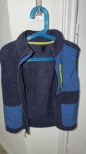 All in Motion Kids XS 4/5 Full Zip Fleece Vest Navy Blue Sleeveless