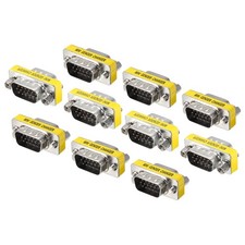 10 x VGA Coupler VGA Gender Changer Connector 15 Pin Male to Male Conversion
