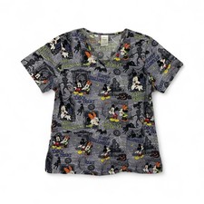 Disney Mickey  Minnie Mouse Happy Halloween Scrub Top Womens MEDIUM