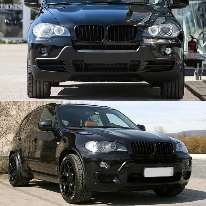 Gloss Black Front Kidney Grille For BMW X5 X6 E70 E71 2007-2013 Single Line US - Imagem 2 de 4