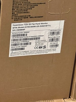21.5'' Lenovo T22v-20 Full HD 1080p HDMI DP VGA IPS Monitor 61FBMAR6US
