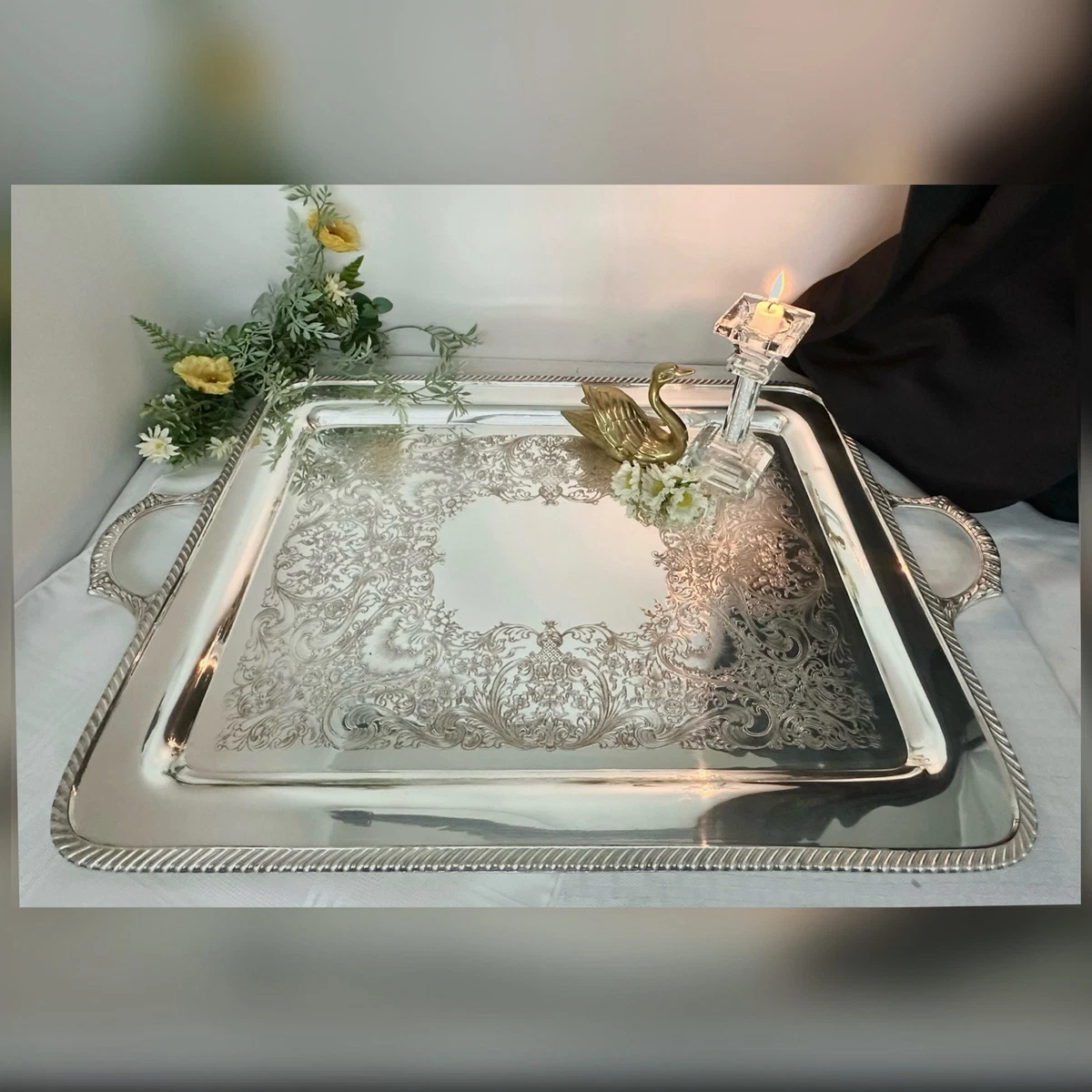 Wm. Rogers & Son Victorian Antique US Silver-Plated Platters