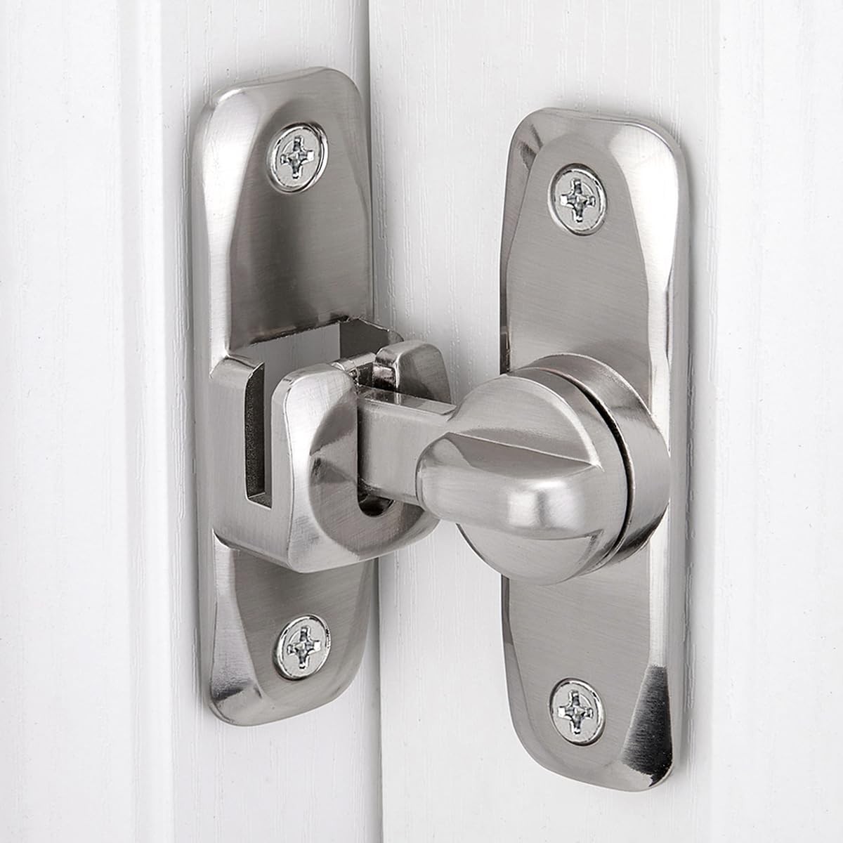 3 Packs Flip Gate Latches，Silvery 90/180 Degree Barn Door Lock - Zinc Alloy L...