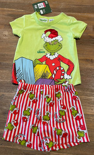 Baby size 1 The Grinch Green Christmas summer Pyjamas boys girls NEW marks 01