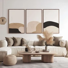 Hand-painted Oil Painting 3 Panel Creativity Wall Art Illustration unframed #037