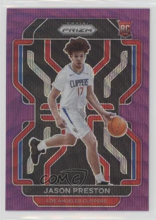 2021-22 Panini Prizm Purple Wave Prizm Jason Preston #327 Rookie RC 12ka