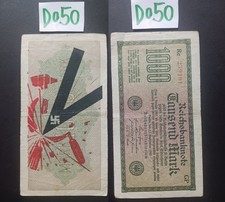 D050 = One Germany banknote 1000 mark 1922, devalued by a political overprint