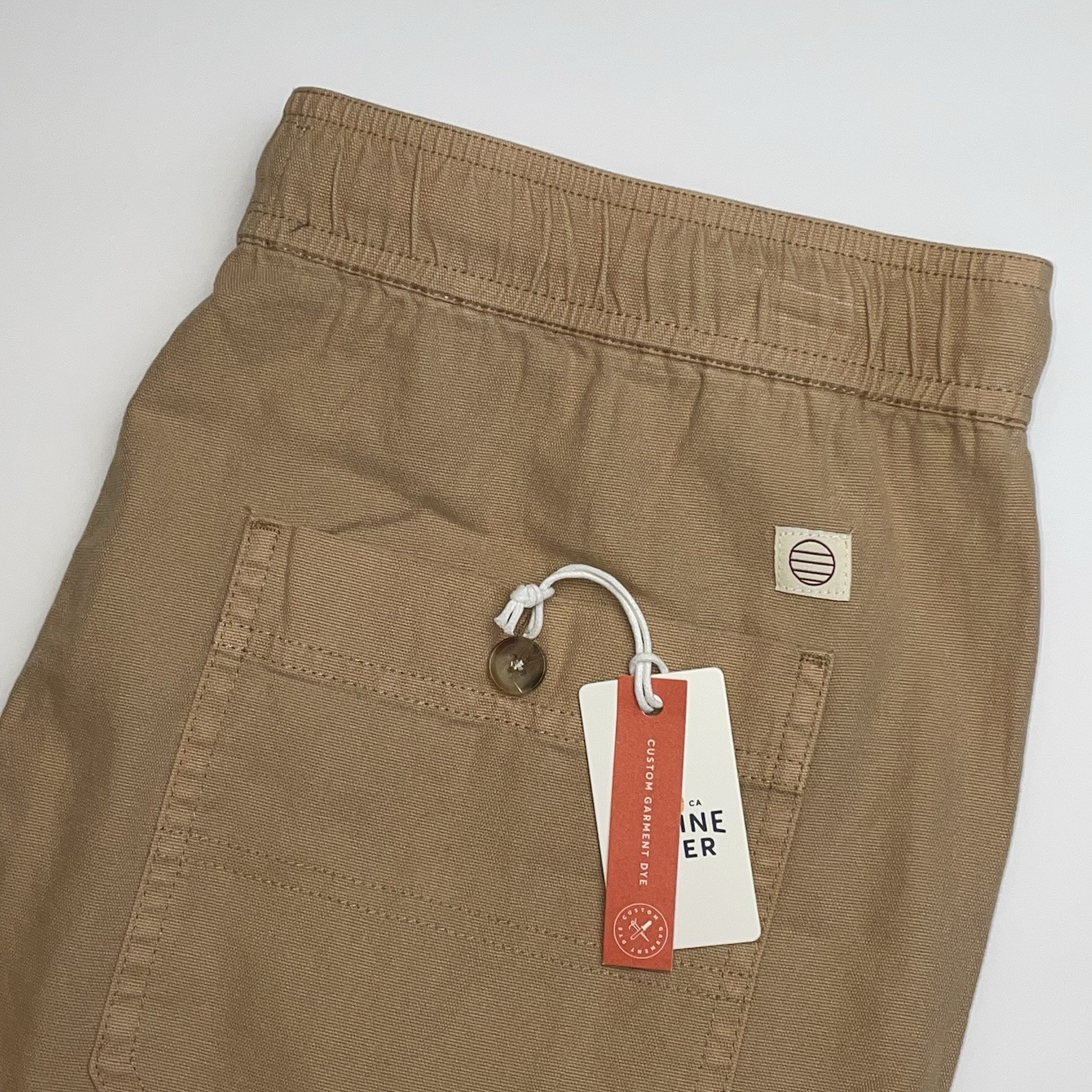 NUEVO Pantalones Cortos Sábado Capa Marina Para Hombre Medianos 6” En Caqui Marrón Lona Elastizados