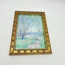 Vintage Claude Monet Print "Woman Seated Under the Willows" in Ornate Frame