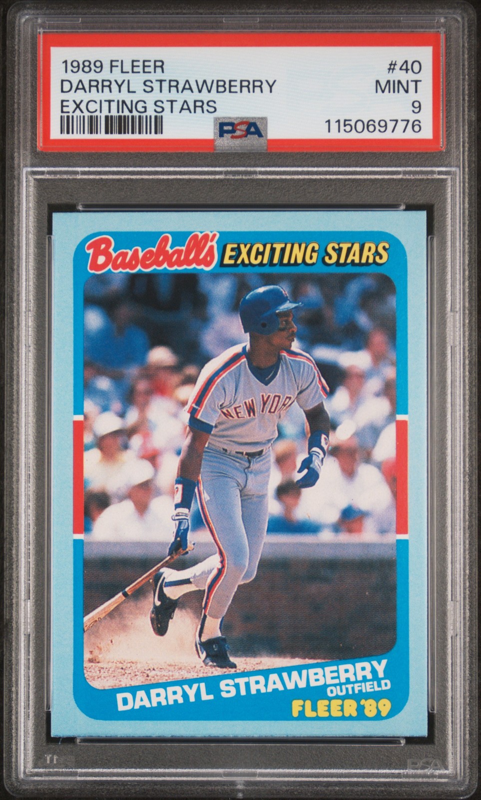 1989 FLEER EXCITING STARS #40 DARRYL STRAWBERRY PSA 9