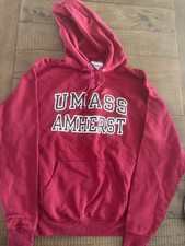 Champion Umass Amherst University Of Massachusetts red Hoodie size M