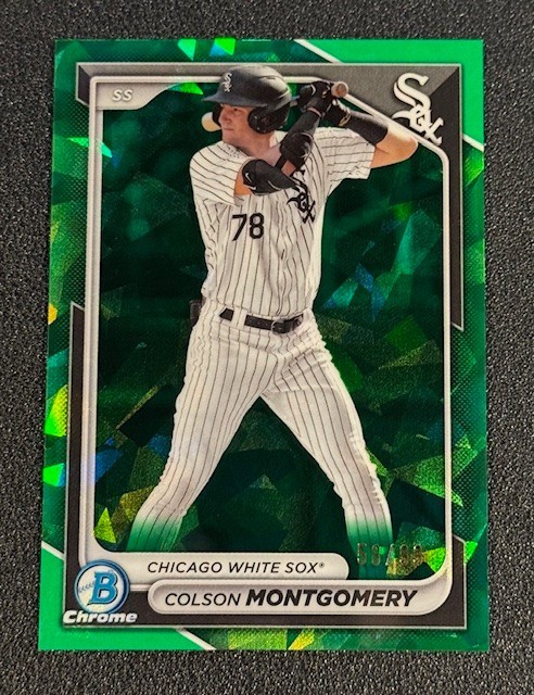2024 Bowman Sapphire Baseball Colson Montgomery Prospect Green Refractor /99