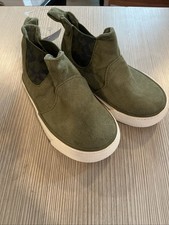 Cat Jack Anton Toddler Boy Olive/Black Slip on Grippy Cushioned Ankle Boots 6