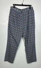 Monoprix Femme Geo Pattern Linen Blend High Rise Pants Size 14