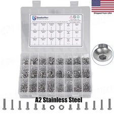 840PCS M3 M4 M5 SOCKET BUTTON HEAD SCREWS ALLEN KEY DOME BOLT A2 STAINLESS STEEL