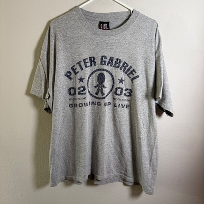 Vintage Peter Gabriel Growing Up Live 02 03 Tour T-Shirt Giant Gray XL USA Made