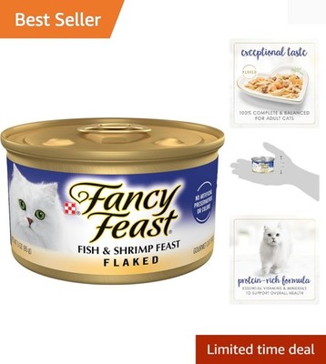 Purina Wet Cat Food Flaked Fish and Shrimp Feast - Pack of 24 3 oz. Cans