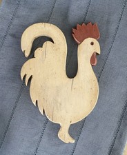 Rustic Farmhouse Distressed Wooden Rooster Wall Decor - 14x10inch
