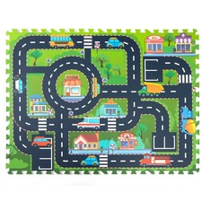 PLAY 10 Foam Play Mat for Baby, Interlocking Tiles, City Road Track Puzzle