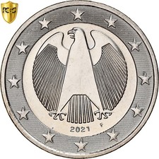 [#841027] Germany, 2 Euro, error monometallic, 2021, Stuttgart, Copper-nickel, P