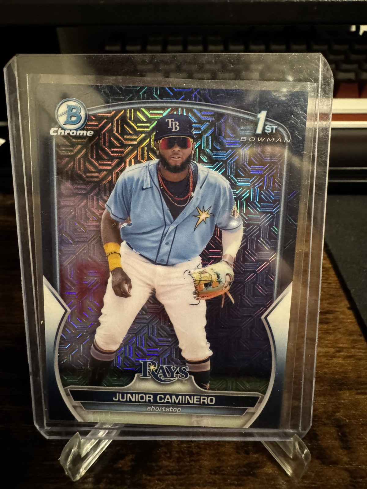 Junior Caminero 2023 Bowman Chrome 1st Blue Mojo Refractor /150 Rookie Rays 🔥