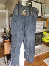 RefrigiWear Insulated Snow Bib Pants Navy Nylon L 36x30 Cargo Pockets