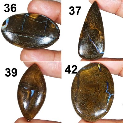 100% Natural BOULDER OPAL Cabochon Loose Gemstones For Jewelry Making (VR 12)